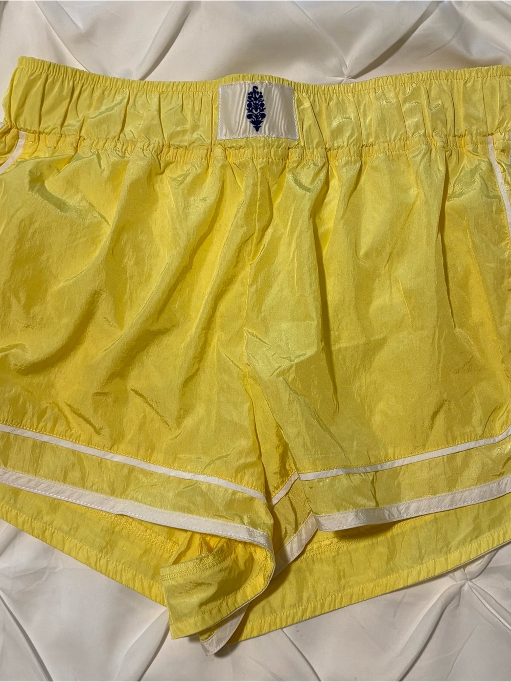 FP Movement Yellow & White Workout Shorts, Women’s Size Medium